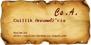 Csillik Annamária névjegykártya